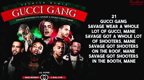 gucci gang remix letra